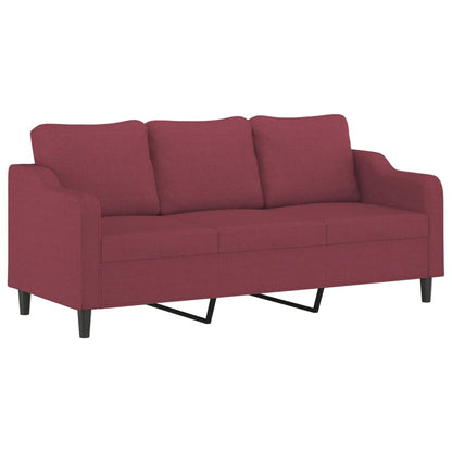 vidaXL 4-tlg. Sofagarnitur mit Kissen Weinrot Stoff