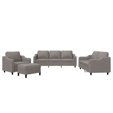 vidaXL 4-tlg. Sofagarnitur mit Kissen Taupe Stoff