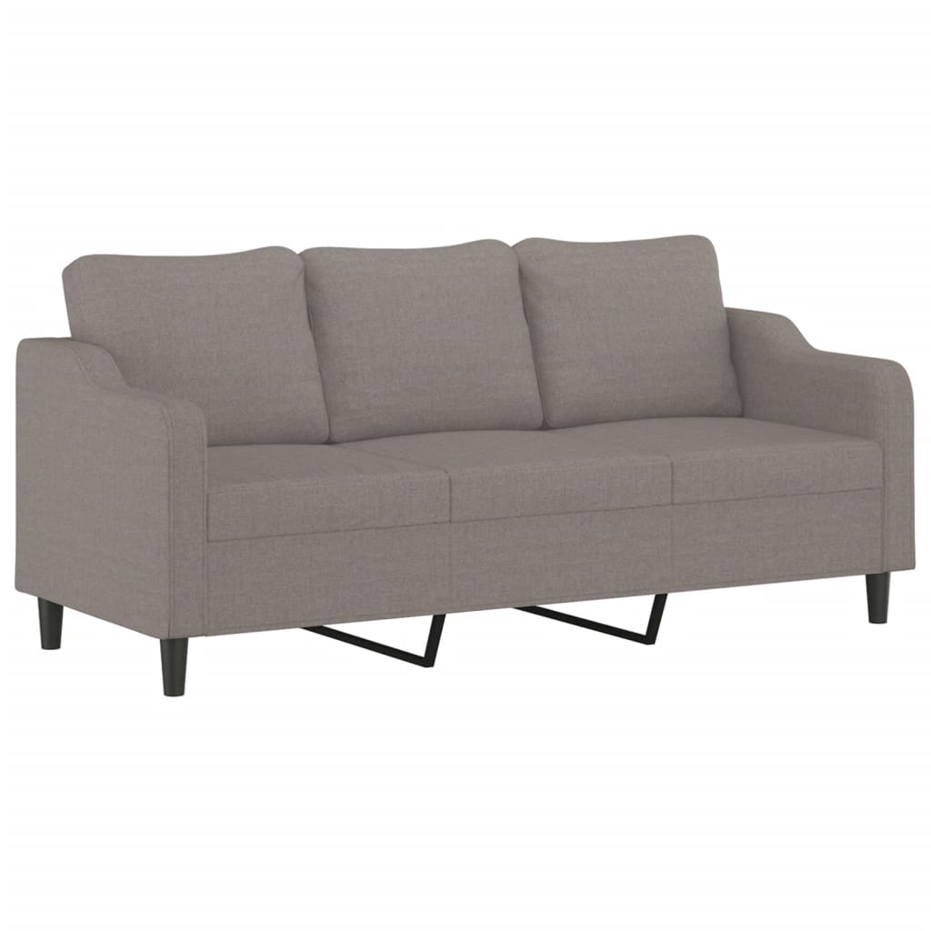 vidaXL 4-tlg. Sofagarnitur mit Kissen Taupe Stoff