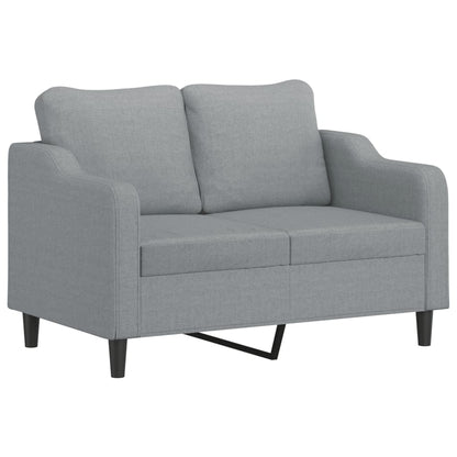 vidaXL 4-tlg. Sofagarnitur mit Kissen Hellgrau Stoff