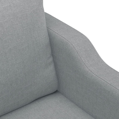 vidaXL 4-tlg. Sofagarnitur mit Kissen Hellgrau Stoff