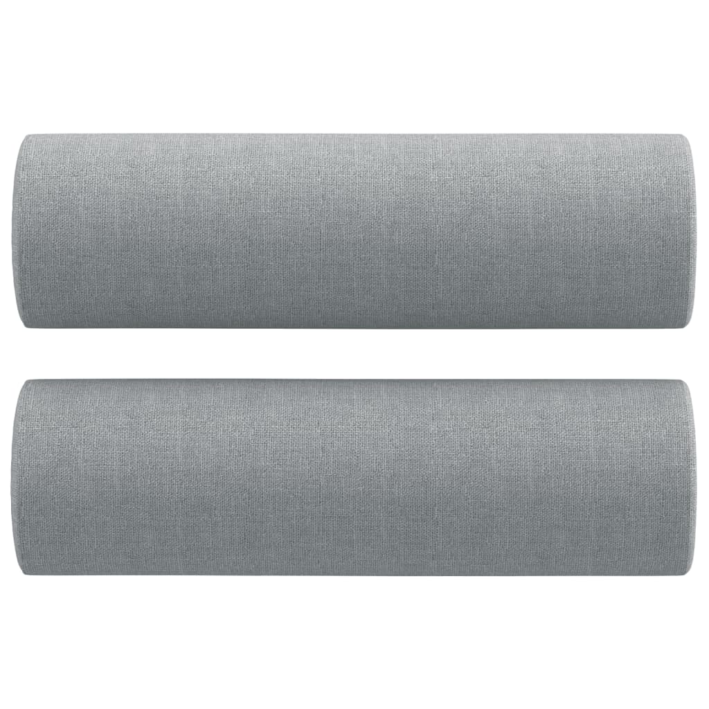 vidaXL 4-tlg. Sofagarnitur mit Kissen Hellgrau Stoff