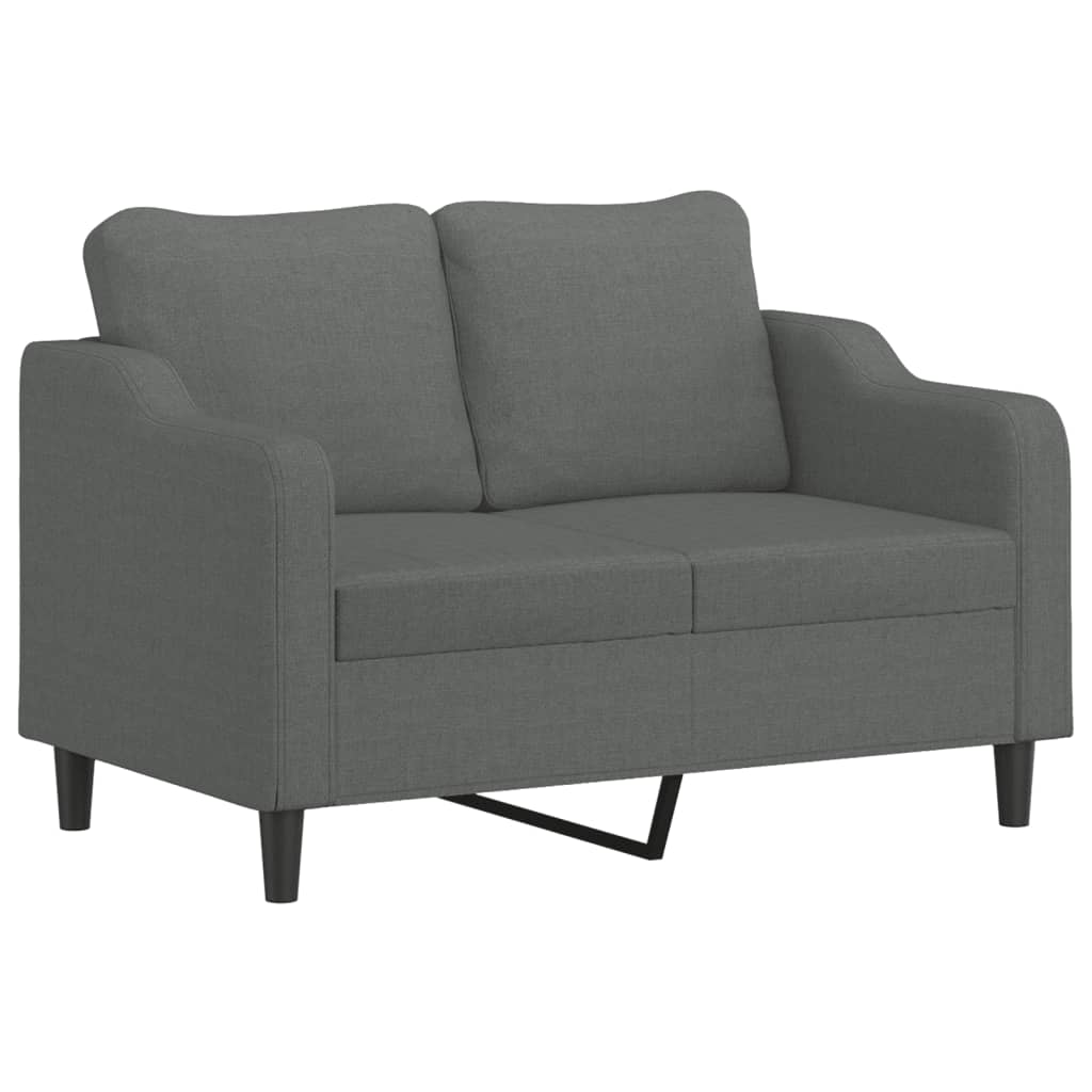 vidaXL Ensemble de canapés 4 pcs avec coussins Tissu Gris foncé