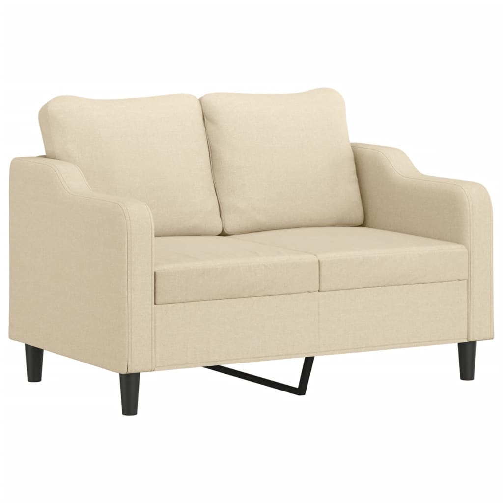 vidaXL 4-tlg. Sofagarnitur mit Kissen Creme Stoff