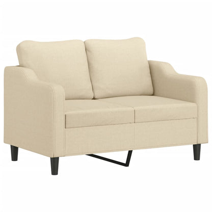 vidaXL 4-tlg. Sofagarnitur mit Kissen Creme Stoff
