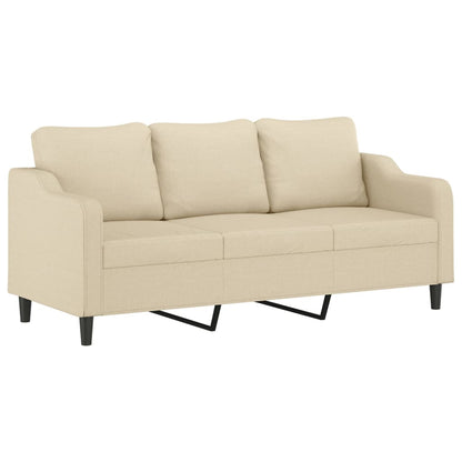 vidaXL 4-tlg. Sofagarnitur mit Kissen Creme Stoff