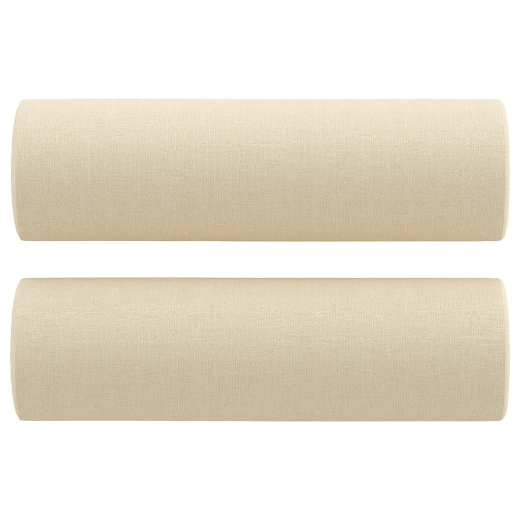 vidaXL 4-tlg. Sofagarnitur mit Kissen Creme Stoff