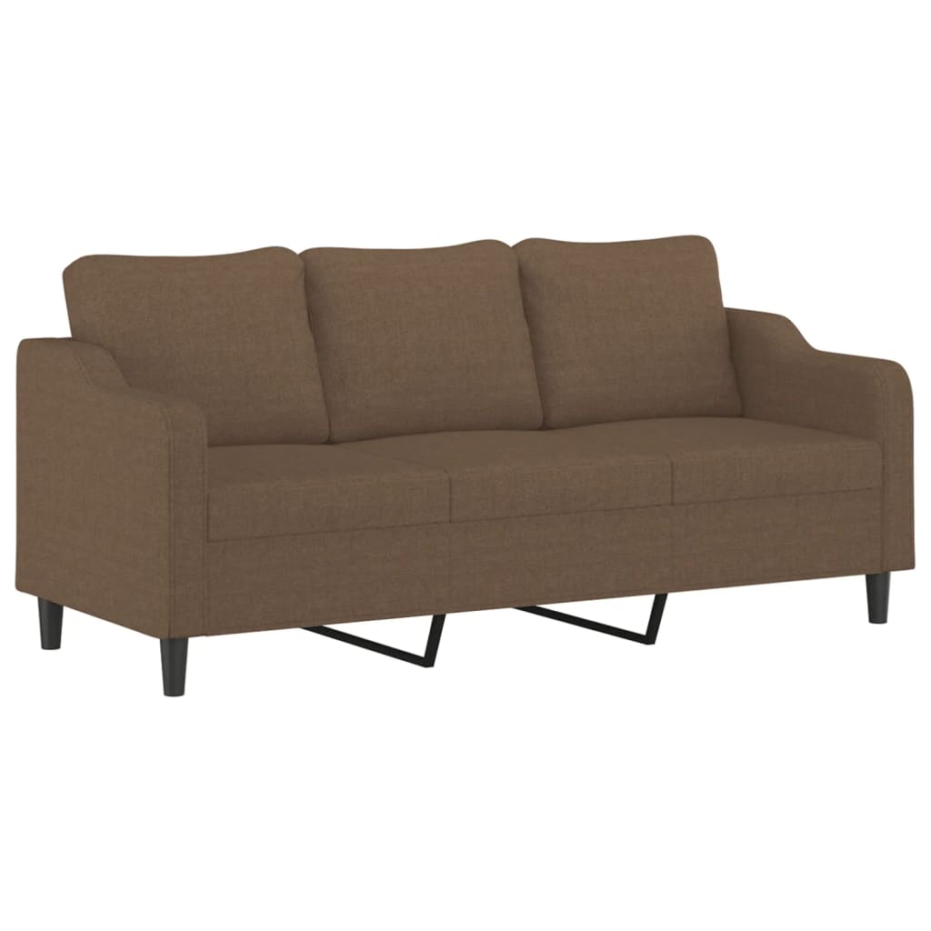 vidaXL 4-tlg. Sofagarnitur mit Kissen Braun Stoff