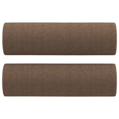 vidaXL 4-tlg. Sofagarnitur mit Kissen Braun Stoff
