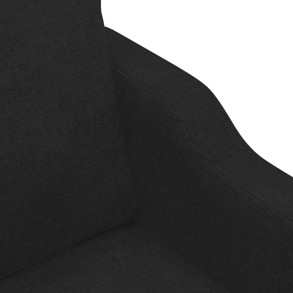 vidaXL 4-tlg. Sofagarnitur mit Kissen Schwarz Stoff