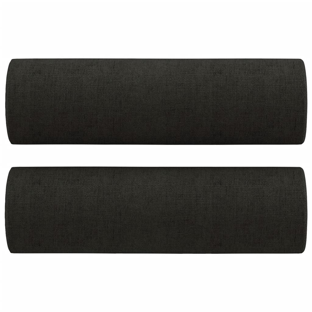 vidaXL 4-tlg. Sofagarnitur mit Kissen Schwarz Stoff