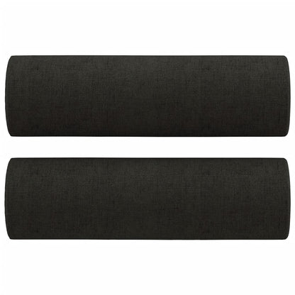 vidaXL 4-tlg. Sofagarnitur mit Kissen Schwarz Stoff