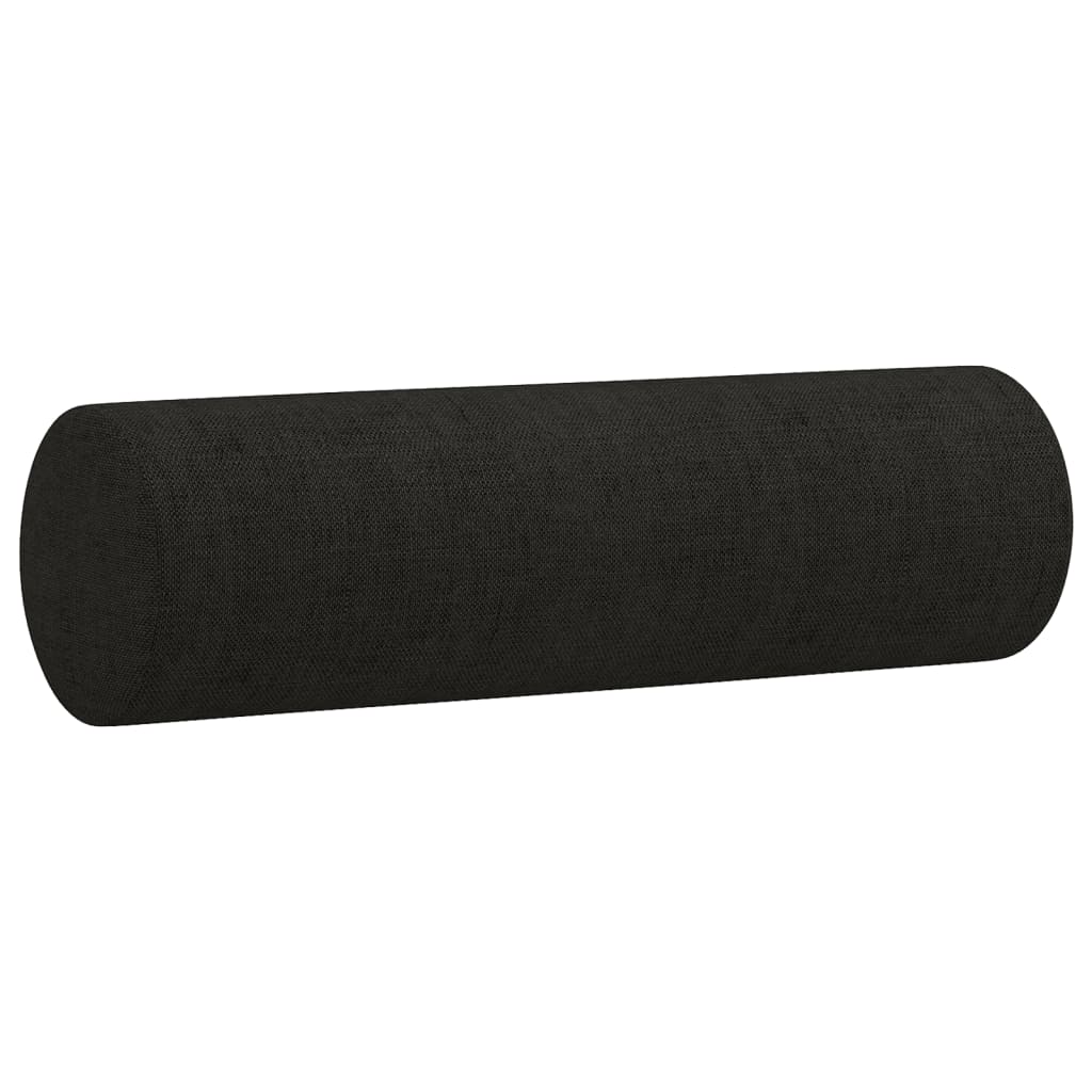 vidaXL 4-tlg. Sofagarnitur mit Kissen Schwarz Stoff