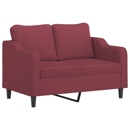 vidaXL 4-tlg. Sofagarnitur mit Kissen Weinrot Stoff