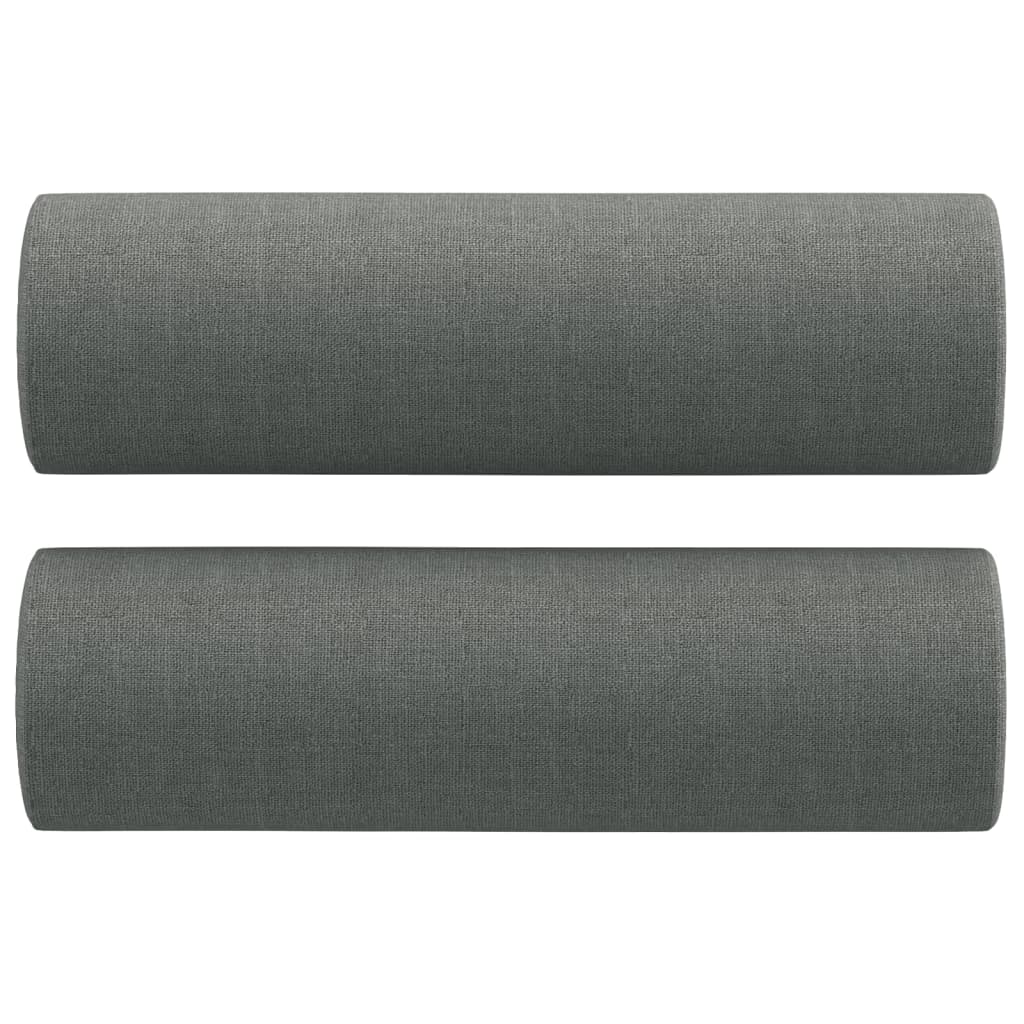 vidaXL 2-tlg. Sofagarnitur mit Kissen Dunkelgrau Stoff