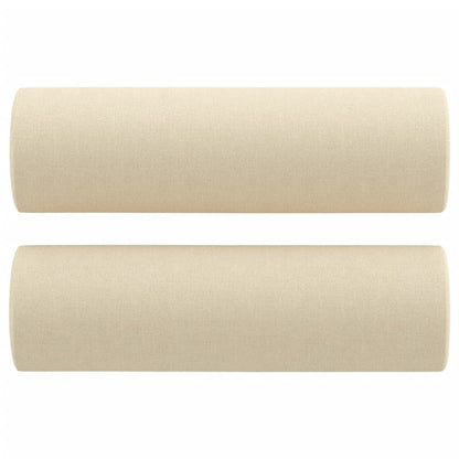 vidaXL 2-tlg. Sofagarnitur mit Kissen Creme Stoff