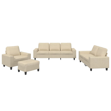 vidaXL 4-tlg. Sofagarnitur Creme Stoff