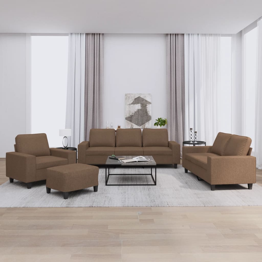 vidaXL Ensemble de canapés 4 pcs Tissu Marron