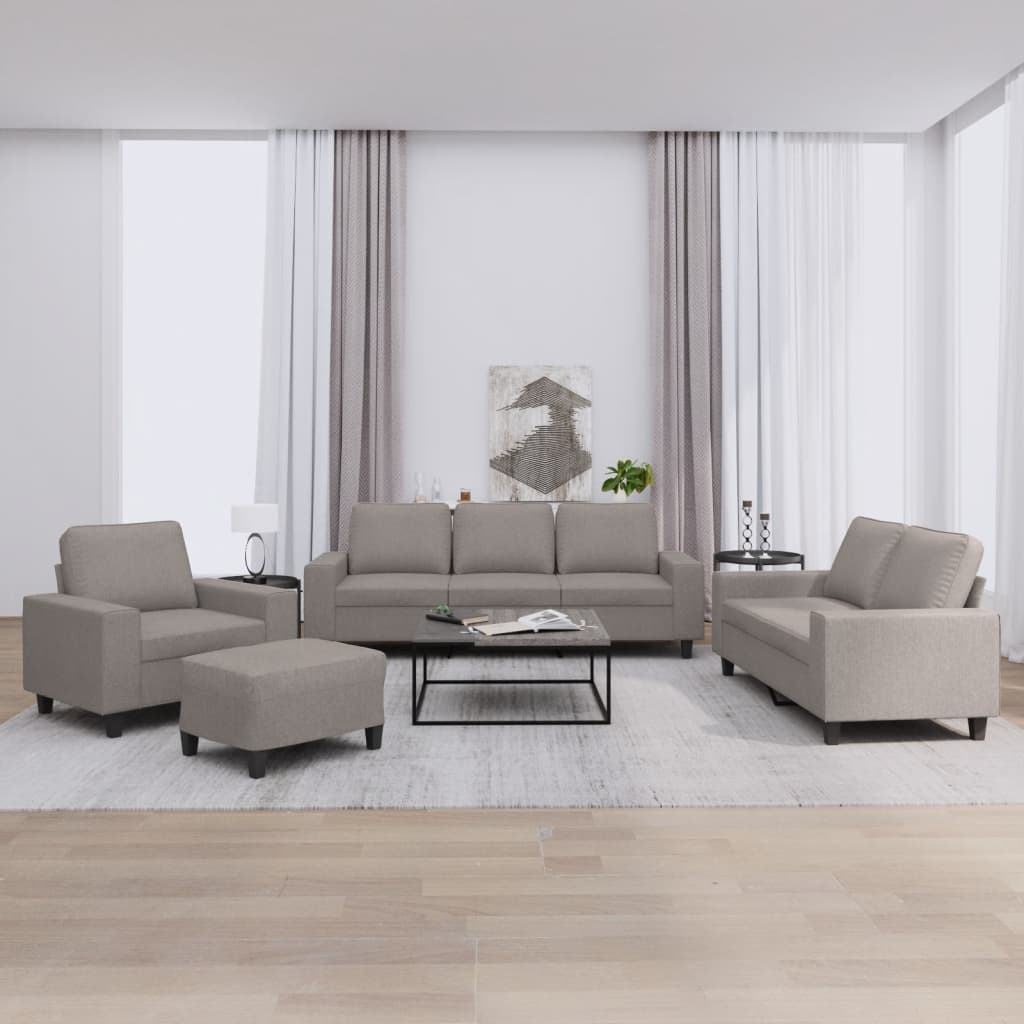 vidaXL 4-tlg. Sofagarnitur Taupe Stoff