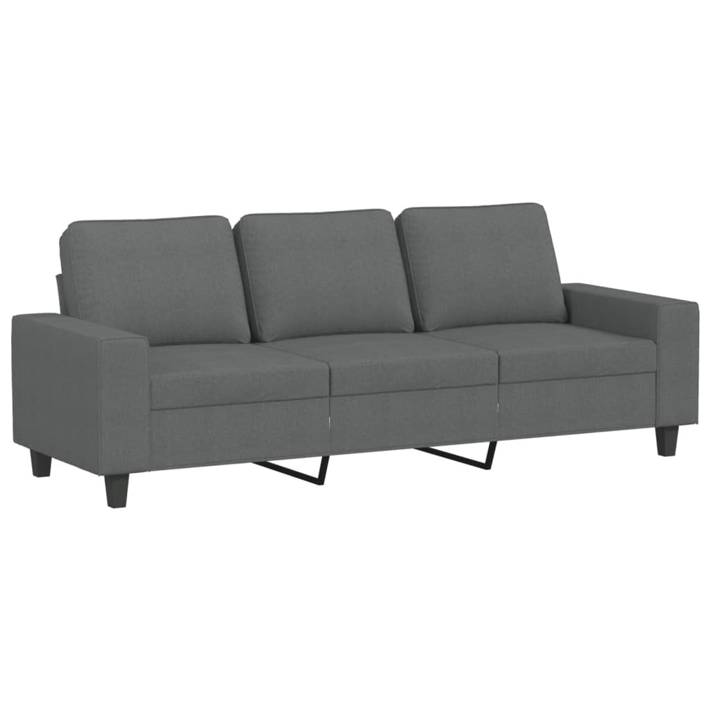 vidaXL 3-tlg. Sofagarnitur Dunkelgrau Stoff