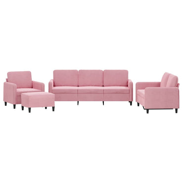 vidaXL 4-tlg. Sofagarnitur Rosa Samt