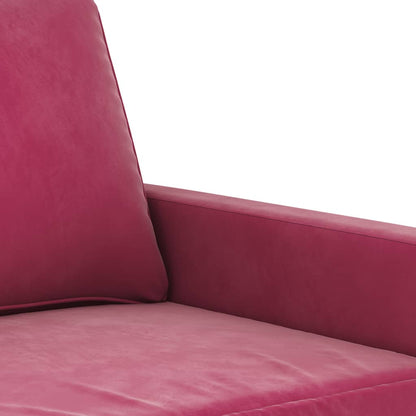 vidaXL 3-tlg. Sofagarnitur mit Kissen Weinrot Samt