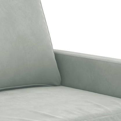 vidaXL 4-tlg. Sofagarnitur mit Kissen Hellgrau Samt