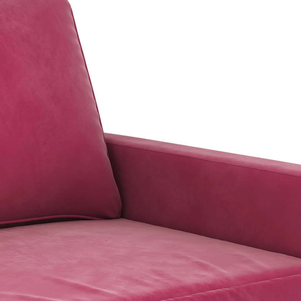 vidaXL 4-tlg. Sofagarnitur mit Kissen Weinrot Samt