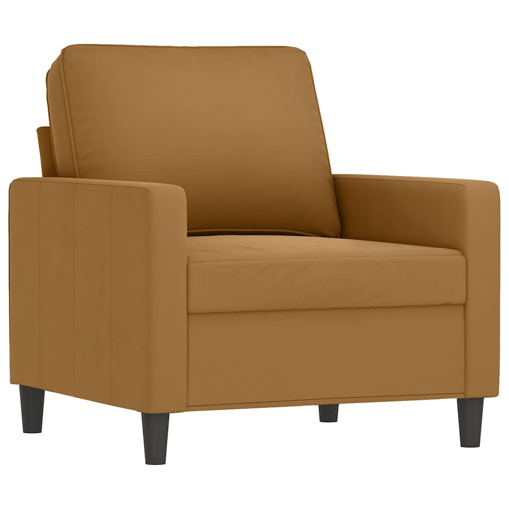 vidaXL 4-tlg. Sofagarnitur mit Kissen Braun Samt