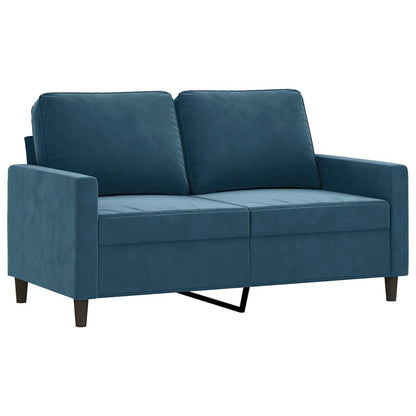 vidaXL 4-tlg. Sofagarnitur mit Kissen Blau Samt