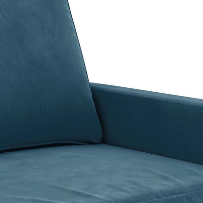 vidaXL 4-tlg. Sofagarnitur mit Kissen Blau Samt