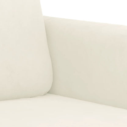vidaXL 2-tlg. Sofagarnitur mit Kissen Creme Samt