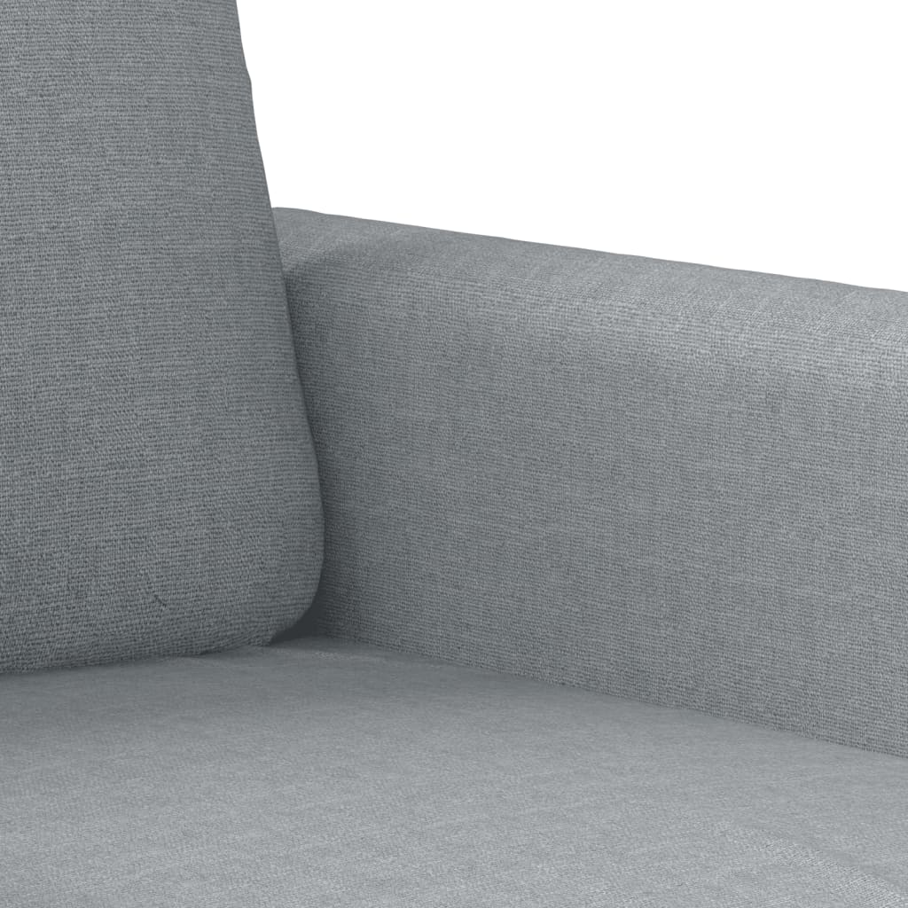 vidaXL 4-tlg. Sofagarnitur mit Kissen Hellgrau Stoff