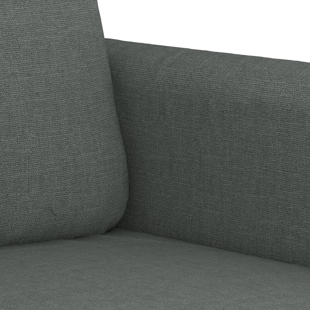 vidaXL 4-tlg. Sofagarnitur mit Kissen Dunkelgrau Stoff