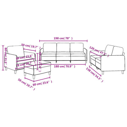 vidaXL Ensemble de canapés 4 pcs avec coussins Tissu crème