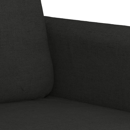vidaXL 4-tlg. Sofagarnitur mit Kissen Schwarz Stoff