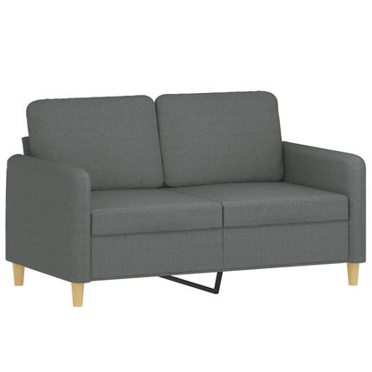 vidaXL 4-tlg. Sofagarnitur mit Kissen Dunkelgrau Stoff