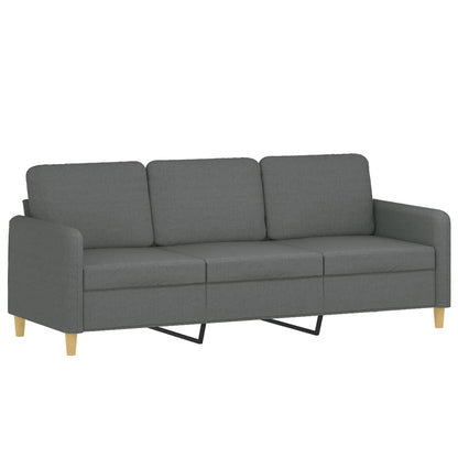 vidaXL 4-tlg. Sofagarnitur mit Kissen Dunkelgrau Stoff