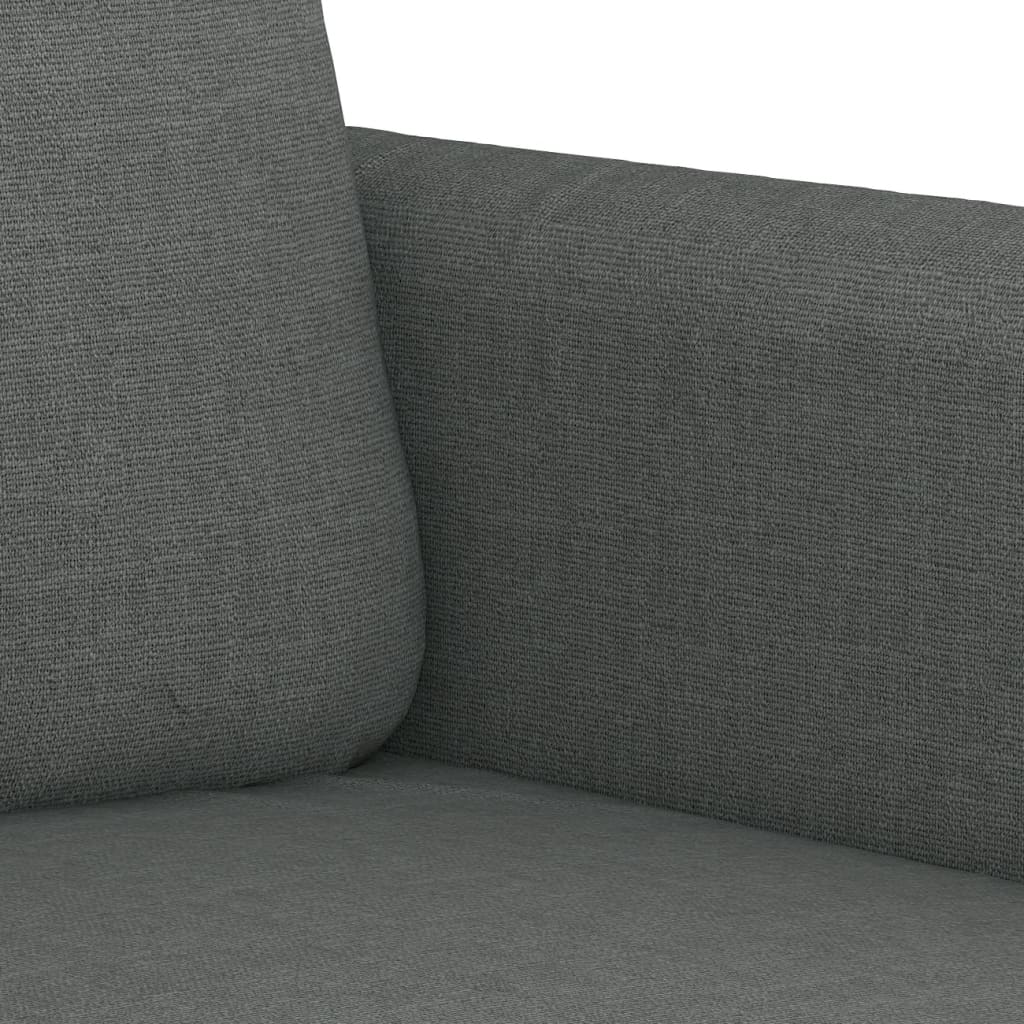 vidaXL 4-tlg. Sofagarnitur mit Kissen Dunkelgrau Stoff