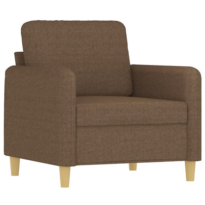 vidaXL 4-tlg. Sofagarnitur mit Kissen Braun Stoff