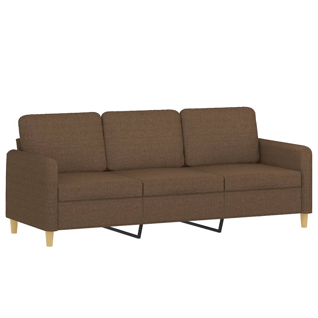 vidaXL 4-tlg. Sofagarnitur mit Kissen Braun Stoff