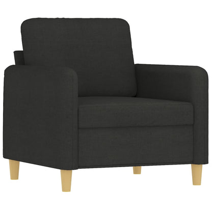 vidaXL Ensemble de canapés 4 pcs avec coussins Noir Tissu