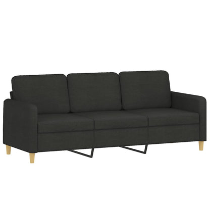 vidaXL Ensemble de canapés 4 pcs avec coussins Noir Tissu