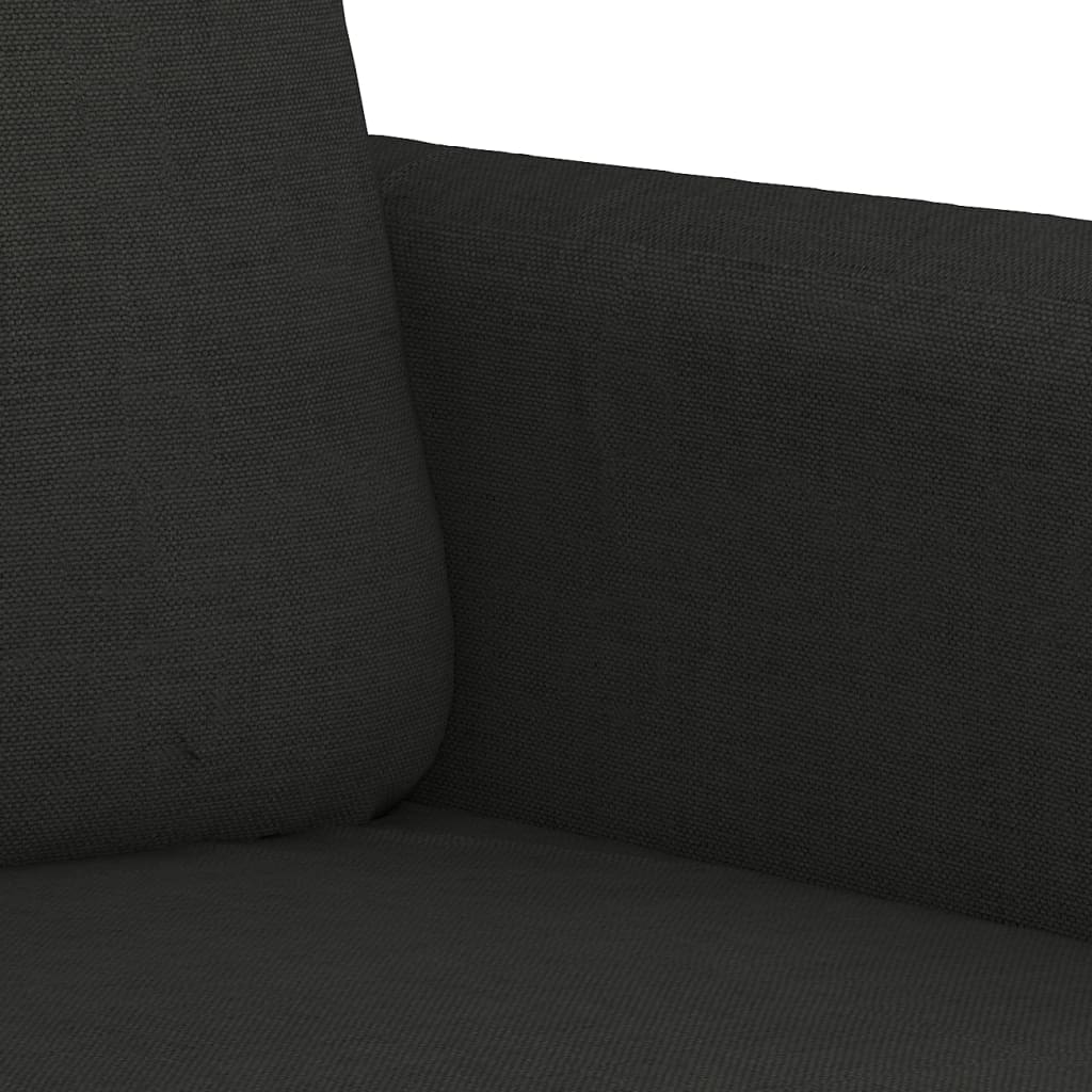 vidaXL Ensemble de canapés 4 pcs avec coussins Noir Tissu