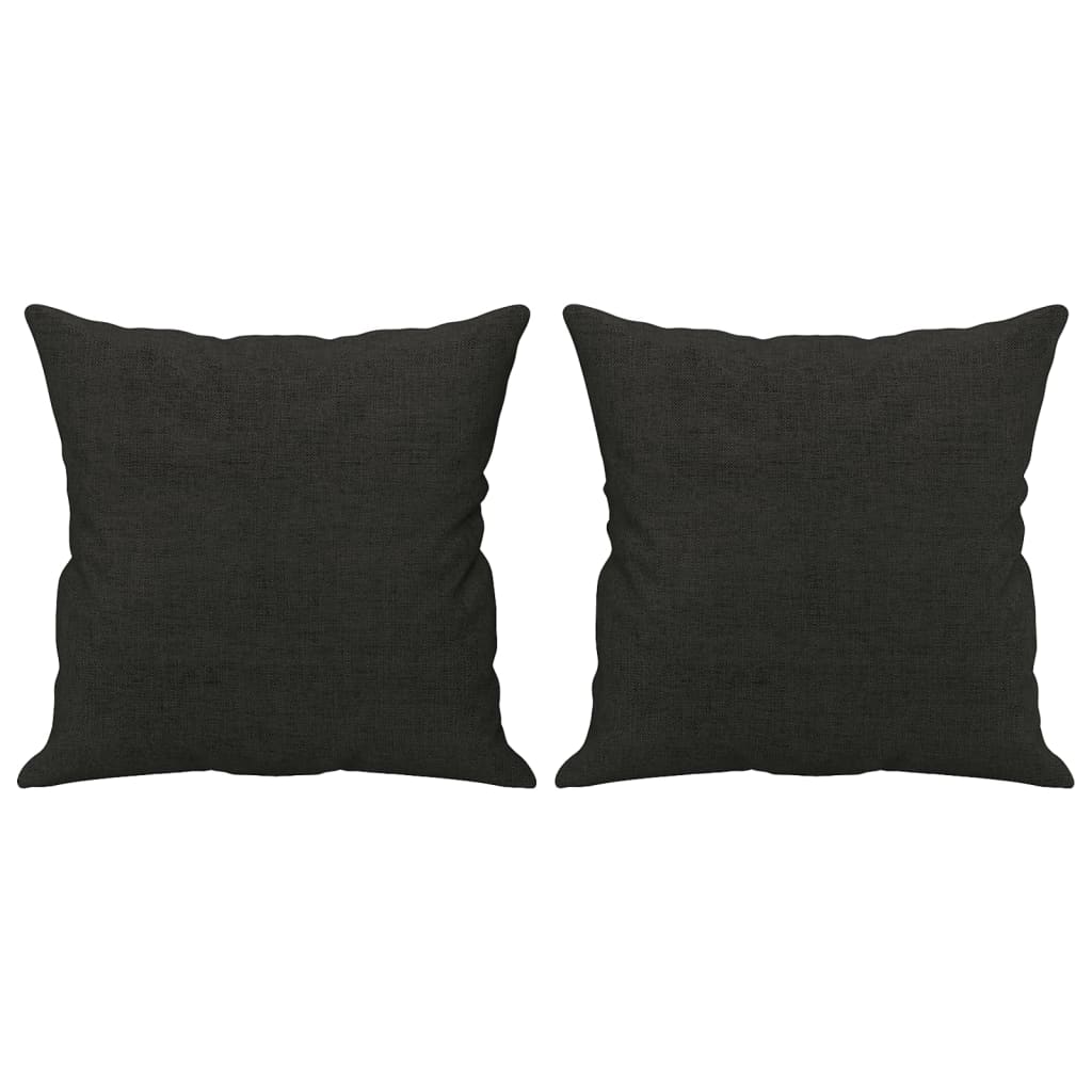 vidaXL Ensemble de canapés 4 pcs avec coussins Noir Tissu