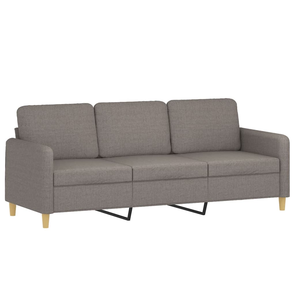 vidaXL 4-tlg. Sofagarnitur mit Kissen Taupe Stoff