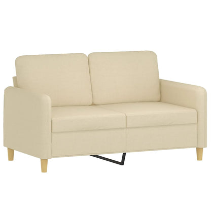 vidaXL 3-tlg. Sofagarnitur mit Kissen Creme Stoff