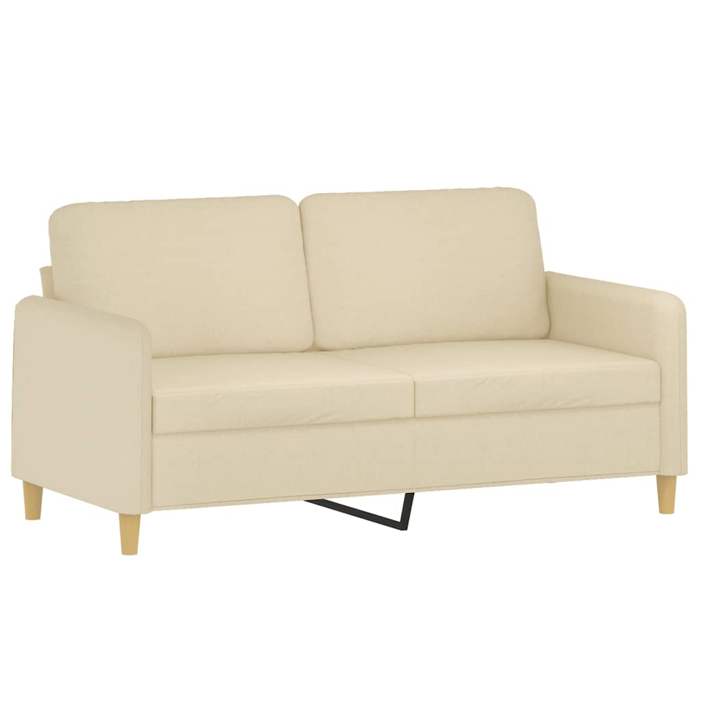 vidaXL 3-tlg. Sofagarnitur mit Kissen Creme Stoff