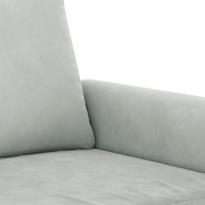 vidaXL 4-tlg. Sofagarnitur mit Kissen Hellgrau Samt