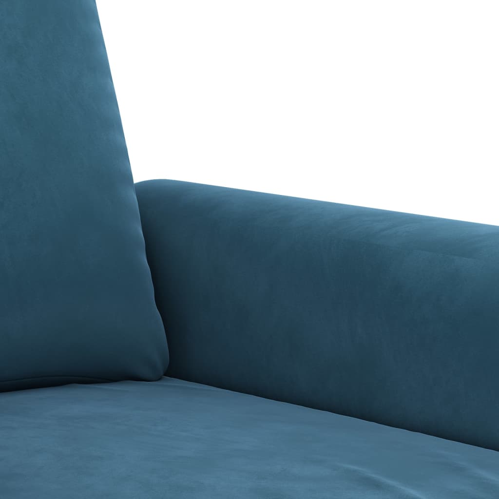 vidaXL 4-tlg. Sofagarnitur mit Kissen Blau Samt